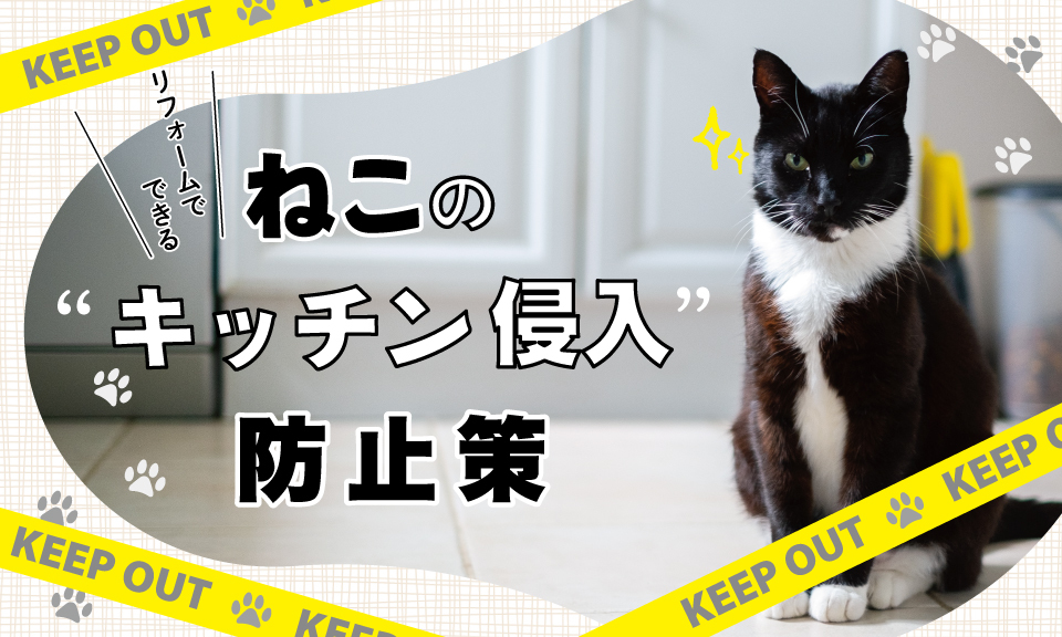 リフォームでできる、猫のキッチン侵入防止策 | マンションリフォームのサンリフォーム(大阪・神戸・西宮・吹田・京都・横浜・東京)