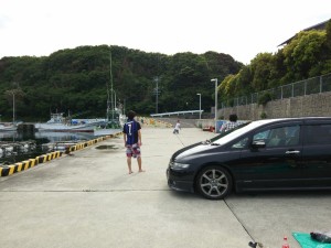 堤防にて